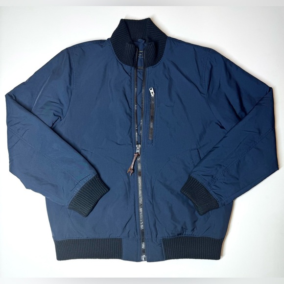 Abercrombie & Fitch Men’s Navy Blue Military Styled Bomber Jacket Size- Large - Picture 1 of 6